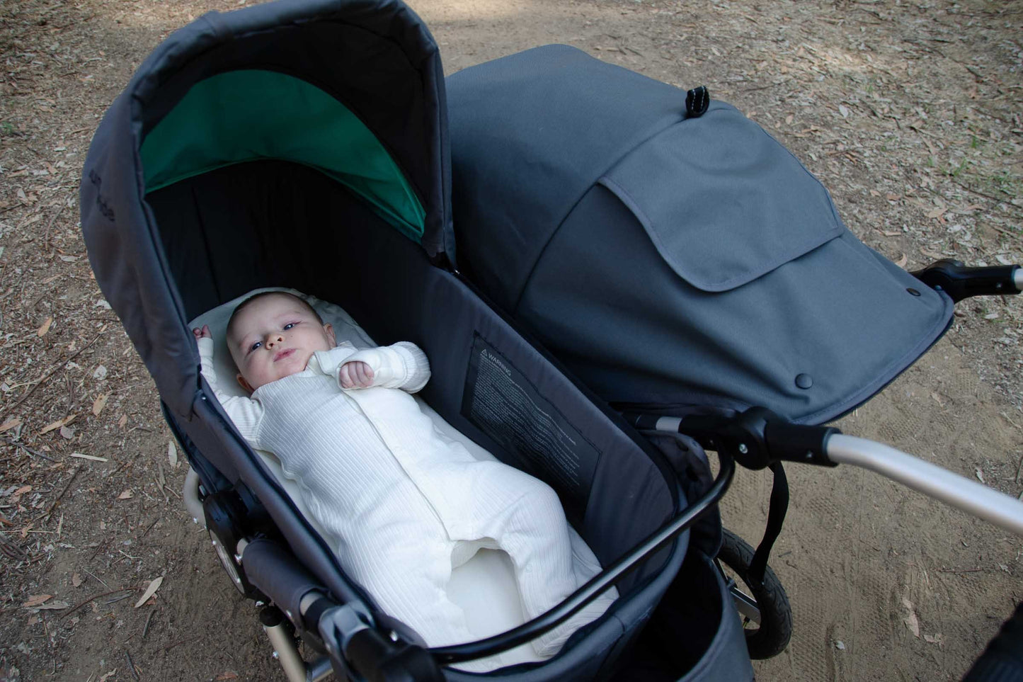 Organic Cotton Indie Twin Bassinet Sheet on Indie Twin Bassinet in Dawn Grey Mint