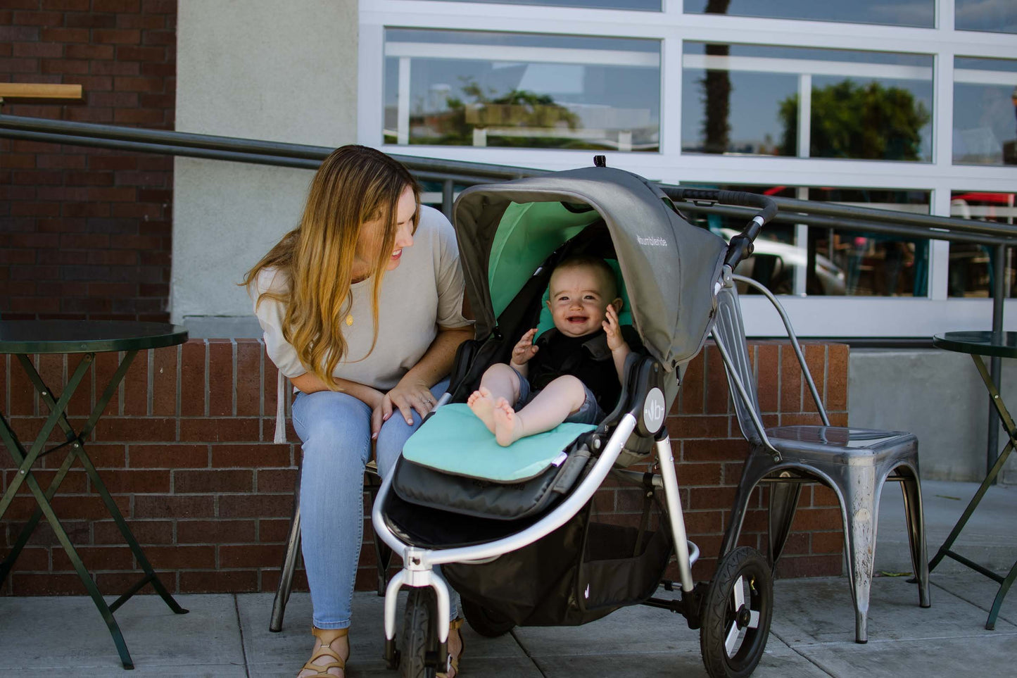 Bumbleride Reversible Seat Liner on Dawn Grey Indie 2 Global