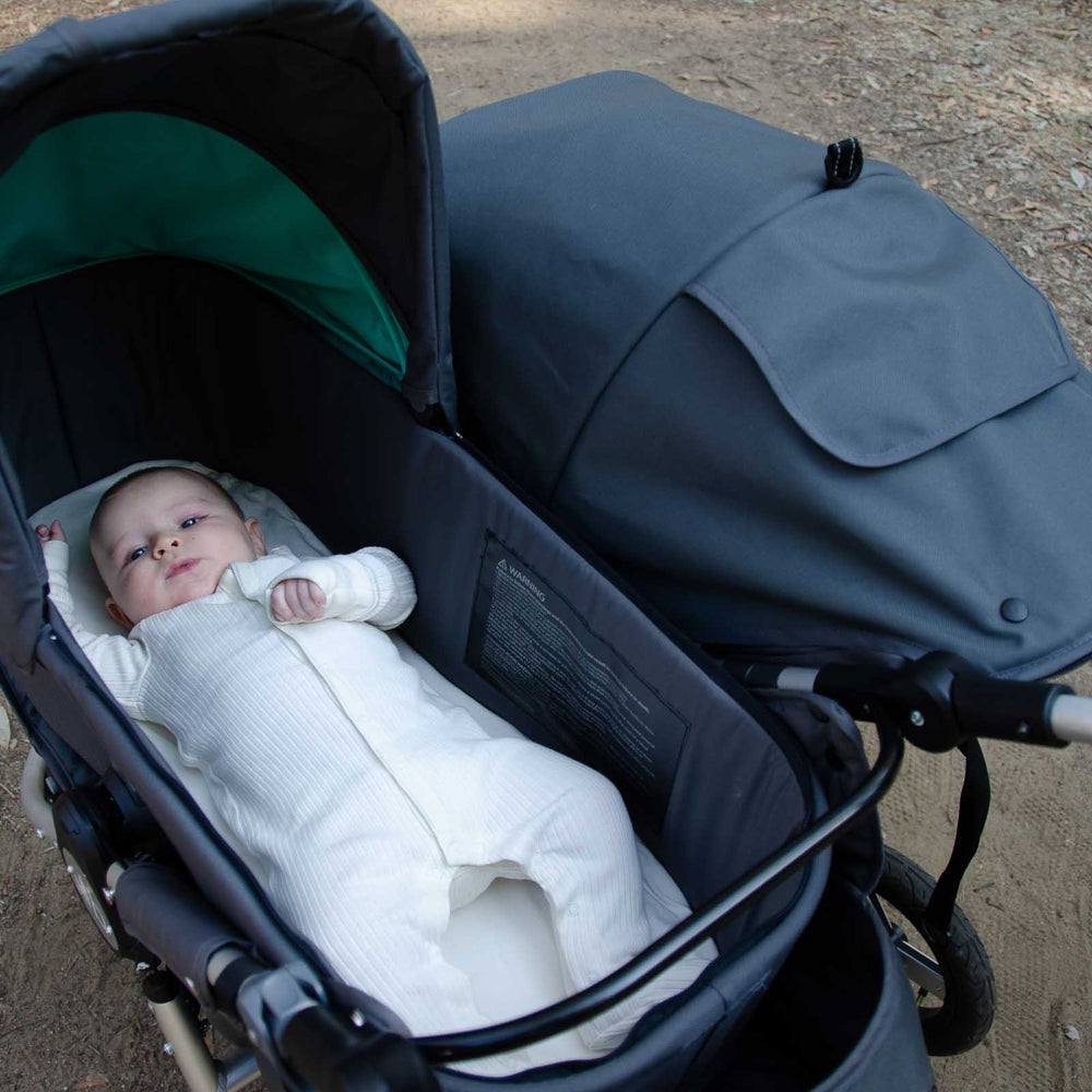
                      
                        Organic Cotton Indie Twin Bassinet Sheet on Indie Twin Bassinet in Dawn Grey Mint
                      
                    